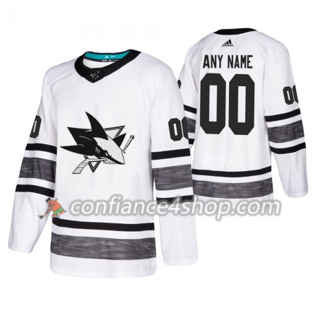 Adidas Maillot de Hockey San Jose Sharks Personnaliser 2019 All-Star Blanc Authentic - Homme